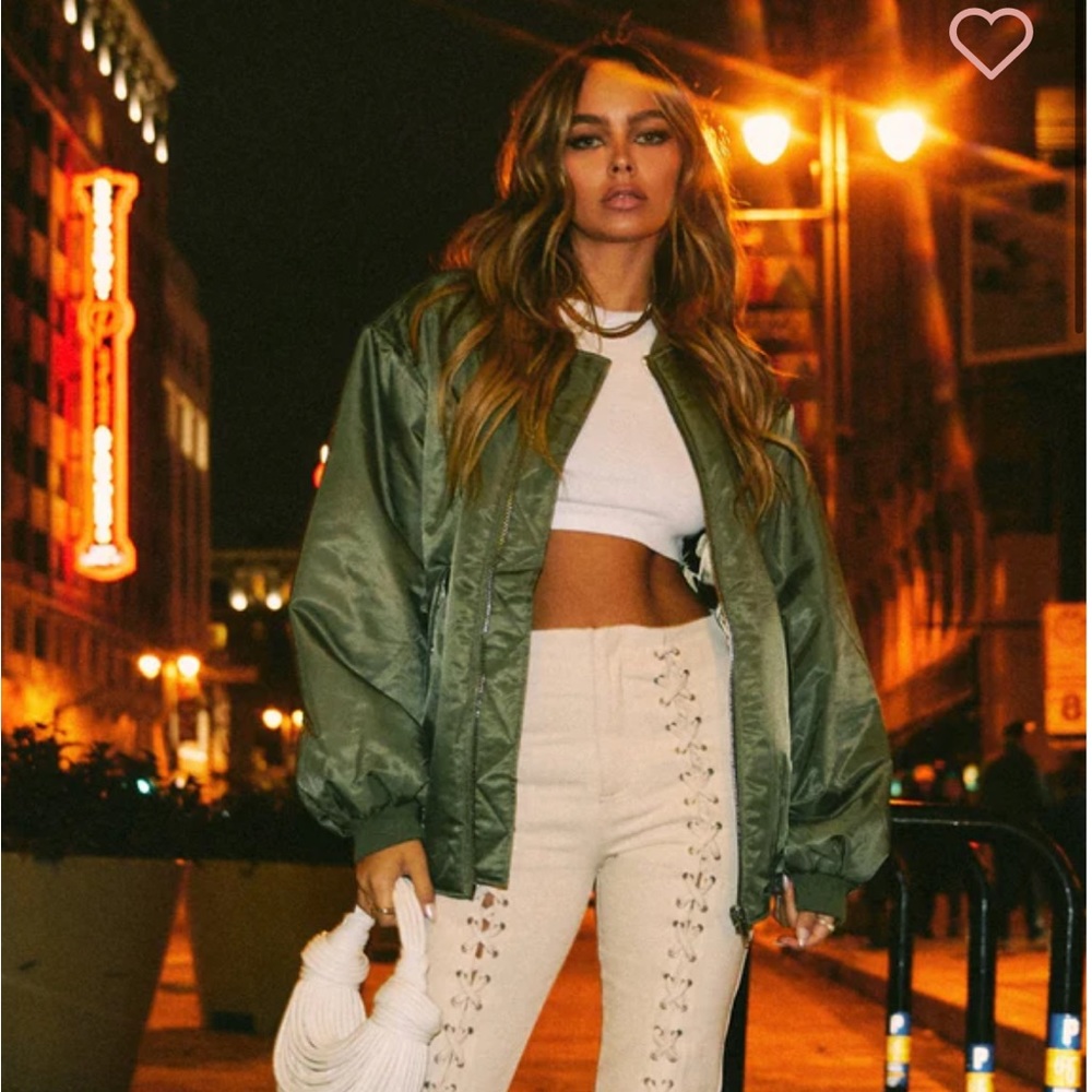 Miss Lola oversized bomber jacket